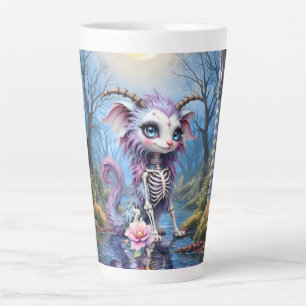 Tasse Latte Moonlit Bones – Gardien des rêves oubliés.