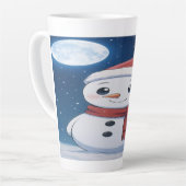Tasse Latte  Moonlit Christmas Magic: Kawaii Snowman  (Angle gauche)