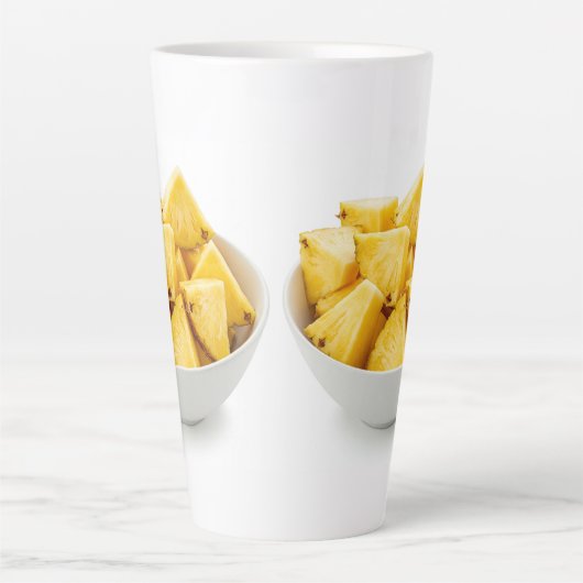 Tasse Latte morceaux d'ananas dans un bol (Devant)