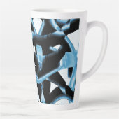 Tasse Latte Morceaux noirs et bleus de chiffons ou de rubans e (Droite)