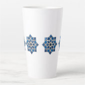 Tasse Latte Moroccan Islamic Geometric Star Pattern Watercolor (Devant)