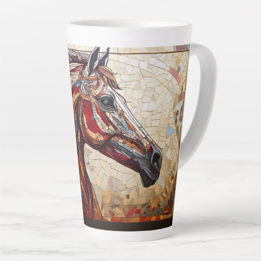 Tasse Latte Mosaic Cheval Brown (Angle droit)