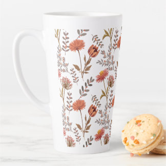 Tasse Latte Mosaïque des fleurs d'automne