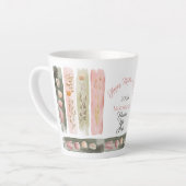 Tasse Latte Mother's Day 2026 Brush Strokes Wildflowers  (Angle gauche)