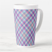 Tasse Latte Motif-52902 Royal Blue Black Checks (Angle droit)