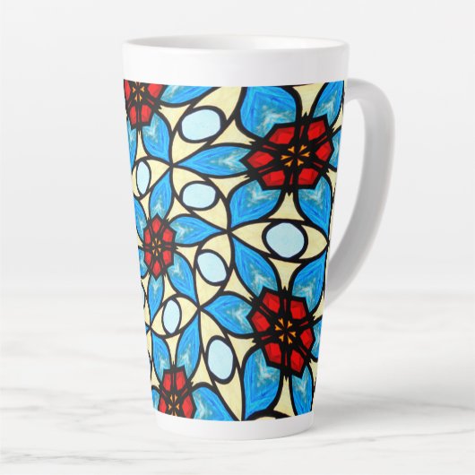 Tasse Latte Motif à fleurs bleu ciel (Angle droit)