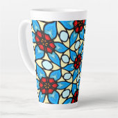 Tasse Latte Motif à fleurs bleu ciel (Angle gauche)