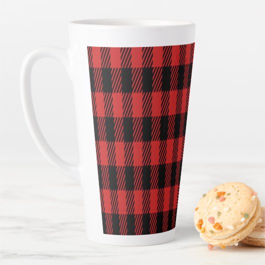 Tasse Latte Motif à plaid de Red Buffalo (En situation)