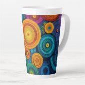 Tasse Latte Motif Abstrait de Spirale Colorée Tourbillon Géomé (Angle droit)