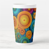 Tasse Latte Motif Abstrait de Spirale Colorée Tourbillon Géomé (Devant)
