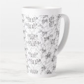 Tasse Latte motif Abstrait noir et blanc avec répétition, s (Angle droit)