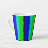 Tasse Latte Motif arc-en-ciel bleu vert abstrait 3D (Angle gauche)