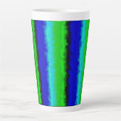 Tasse Latte Motif arc-en-ciel bleu vert abstrait 3D (Devant)