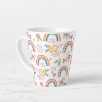 Motif arc-en-ciel fleuri coloré