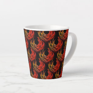 Tasse Latte Motif artistique abstrait élégant bohème moderne m