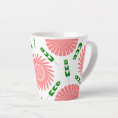 Tasse Latte motif aux fleurs roses (Angle droit)