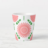 Tasse Latte motif aux fleurs roses (Devant)