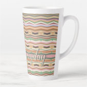 Tasse Latte Motif Avec Design Moderne Avec Rose Violet (Droite)