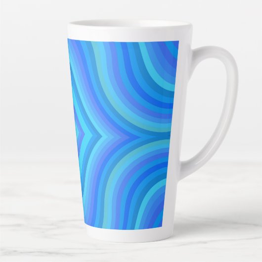 Tasse Latte Motif bleu rétro (Droite)