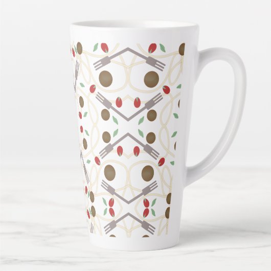 Tasse Latte Motif Boules de Viande Spaghetti Cool (Droite)