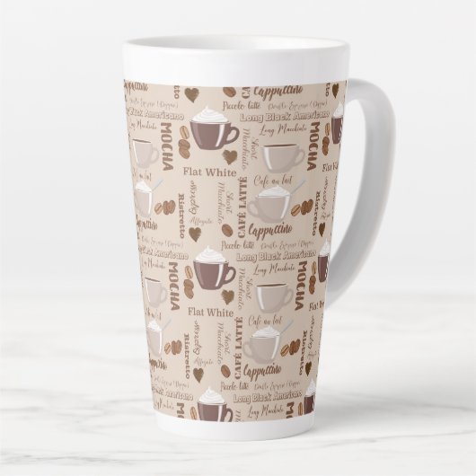 Tasse Latte Motif Brown de café Mocha Cappuccino (Angle droit)
