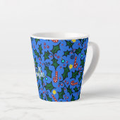 Tasse Latte Motif Café Noël Bleu (Angle droit)