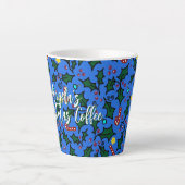 Tasse Latte Motif Café Noël Bleu (Devant)