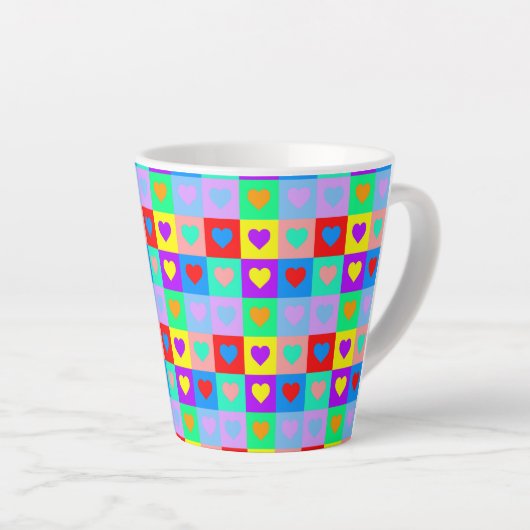 Tasse Latte Motif cardiaque (Angle droit)
