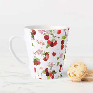 Tasse Latte Motif cerise 1