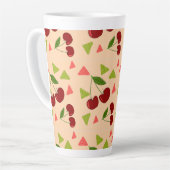Tasse Latte motif cerise douce (Angle gauche)
