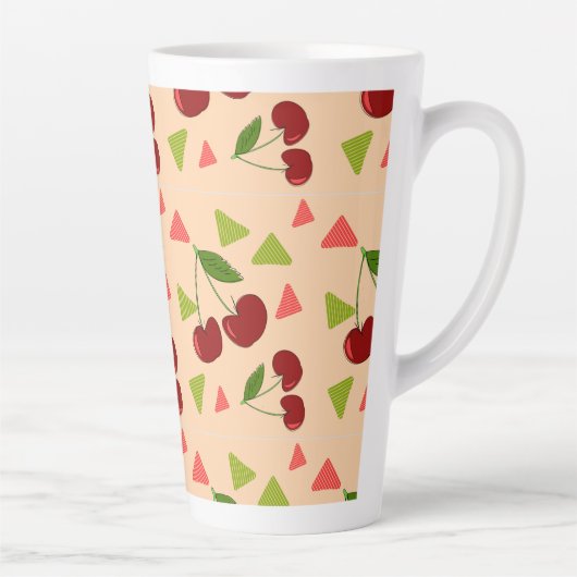 Tasse Latte motif cerise douce (Droite)