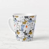 Tasse Latte Motif chien mignon Doodle (Angle gauche)