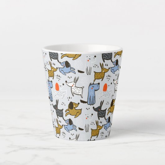 Tasse Latte Motif chien mignon Doodle (Devant)