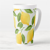 Tasse Latte Motif citrons aquarelle (Angle droit)