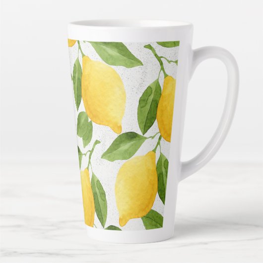 Tasse Latte Motif citrons aquarelle (Droite)