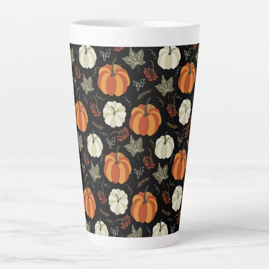 Tasse Latte Motif Citrouille d'automne (Devant)