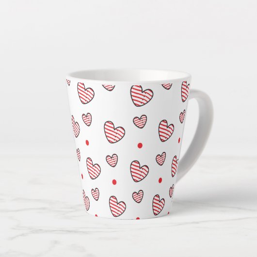 Tasse Latte Motif Cœurs 21 (Angle droit)