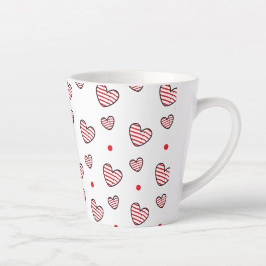 Tasse Latte Motif Cœurs 21 (Droite)