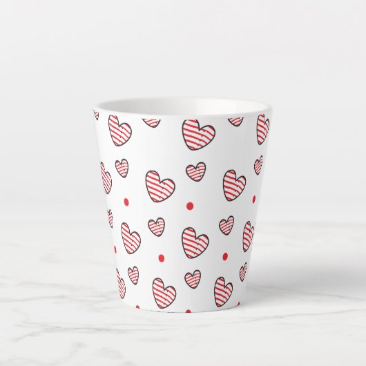 Tasse Latte Motif Cœurs 21 (Devant)