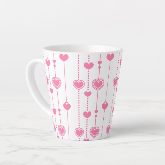 Tasse Latte Motif Cœurs 26 (Angle gauche)