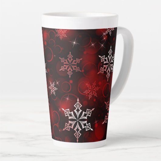 Tasse Latte Motif Crimson Red Snowflake (Angle droit)