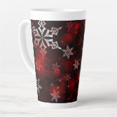 Tasse Latte Motif Crimson Red Snowflake (Angle gauche)