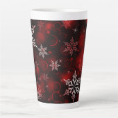 Tasse Latte Motif Crimson Red Snowflake (Devant)