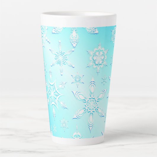 Tasse Latte Motif Crystal Snowflakes (Devant)