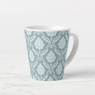 Tasse Latte Motif damassé rococo Canard bleu+ sarcelle