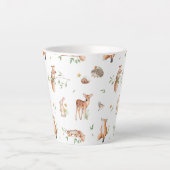 Tasse Latte Motif d'amis animaux de bois mignon (Devant)