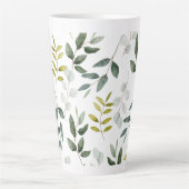 Tasse Latte Motif d'aquarelle Feuille vert (Devant)