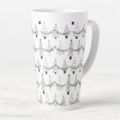 Tasse Latte Motif d'arbre de Noël (Angle droit)