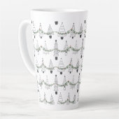 Tasse Latte Motif d'arbre de Noël (Angle gauche)