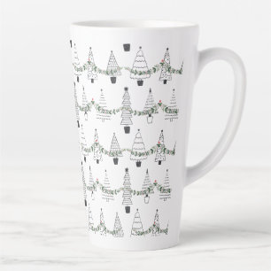 Tasse Latte Motif d'arbre de Noël